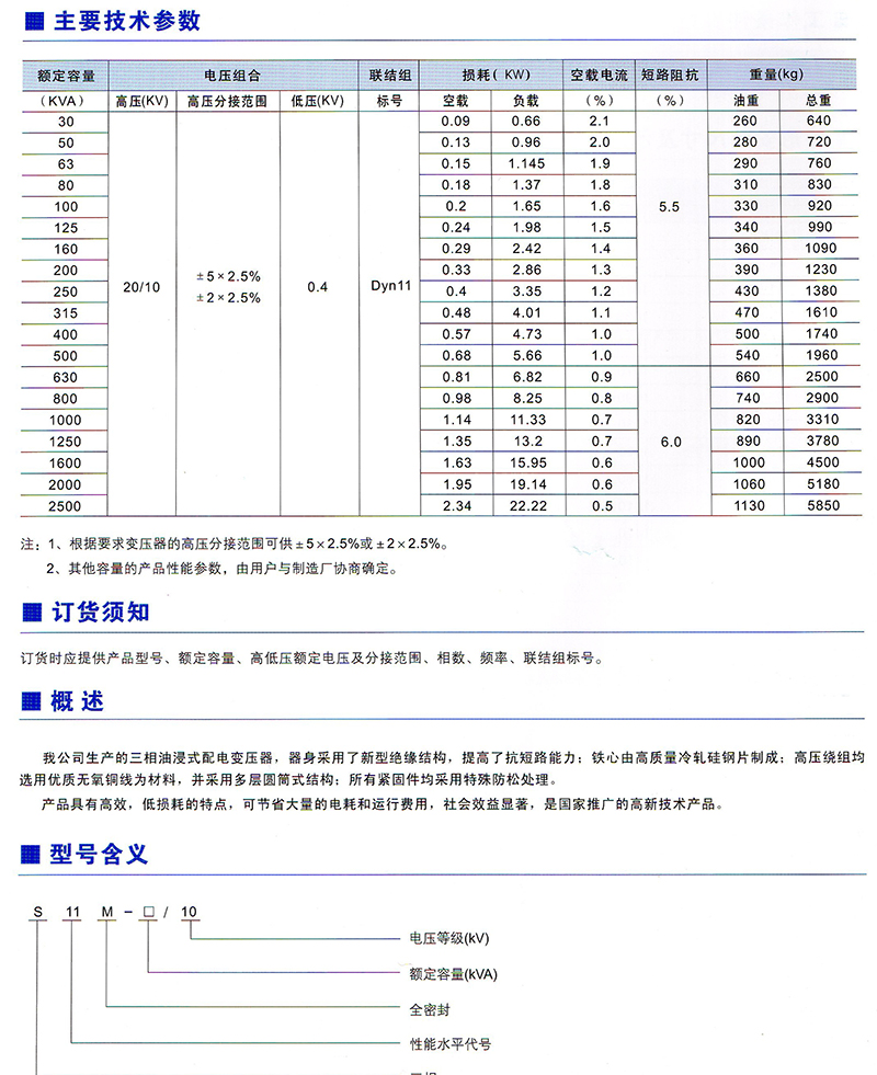 S11-M-10KV系列無(wú)勵(lì)磁調(diào)壓全密封油浸式電力變壓器價(jià)格